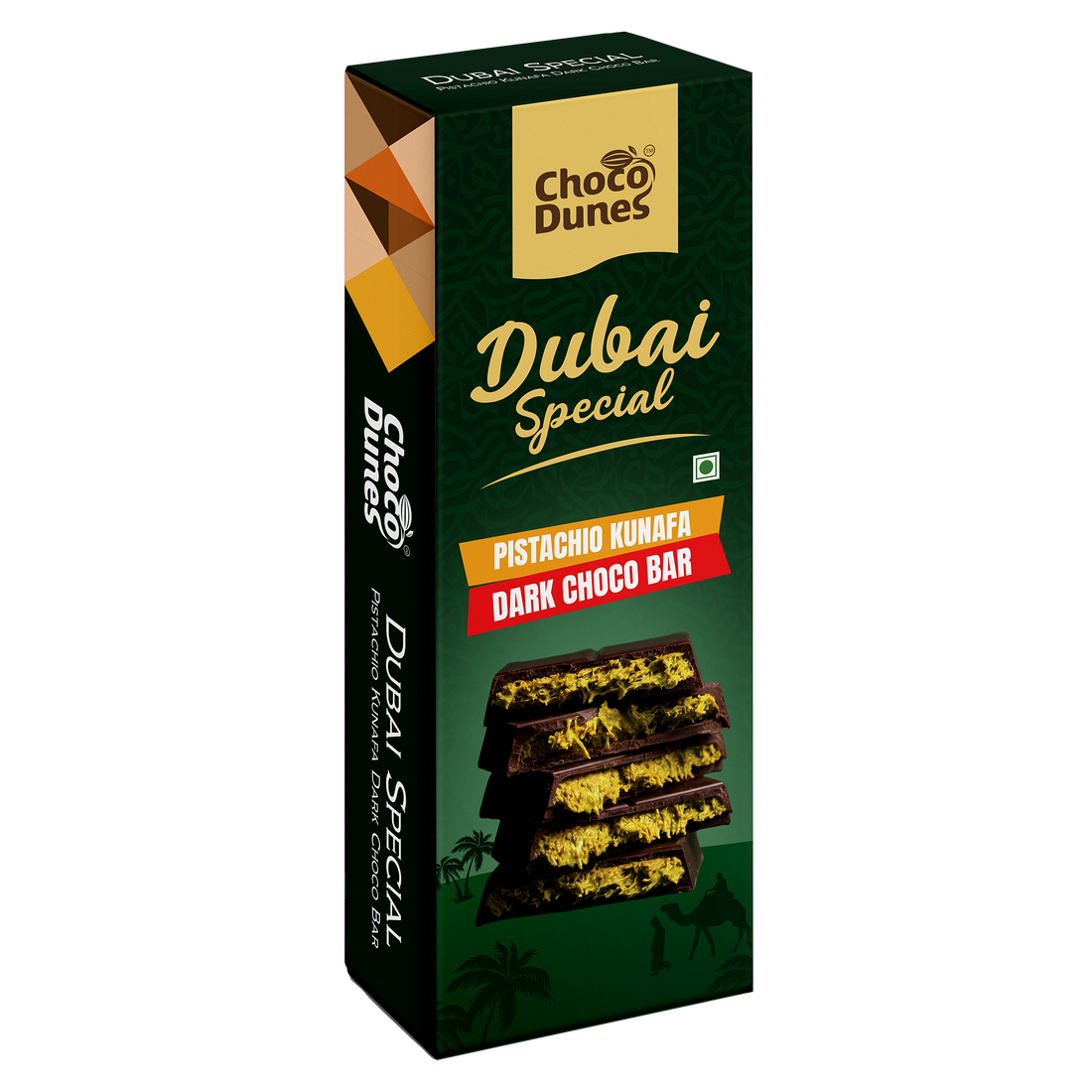 Pistachio Kunafa Dark Choco Bar (50g)